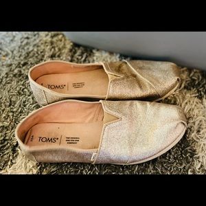 Toms sparkle rose gold shoes